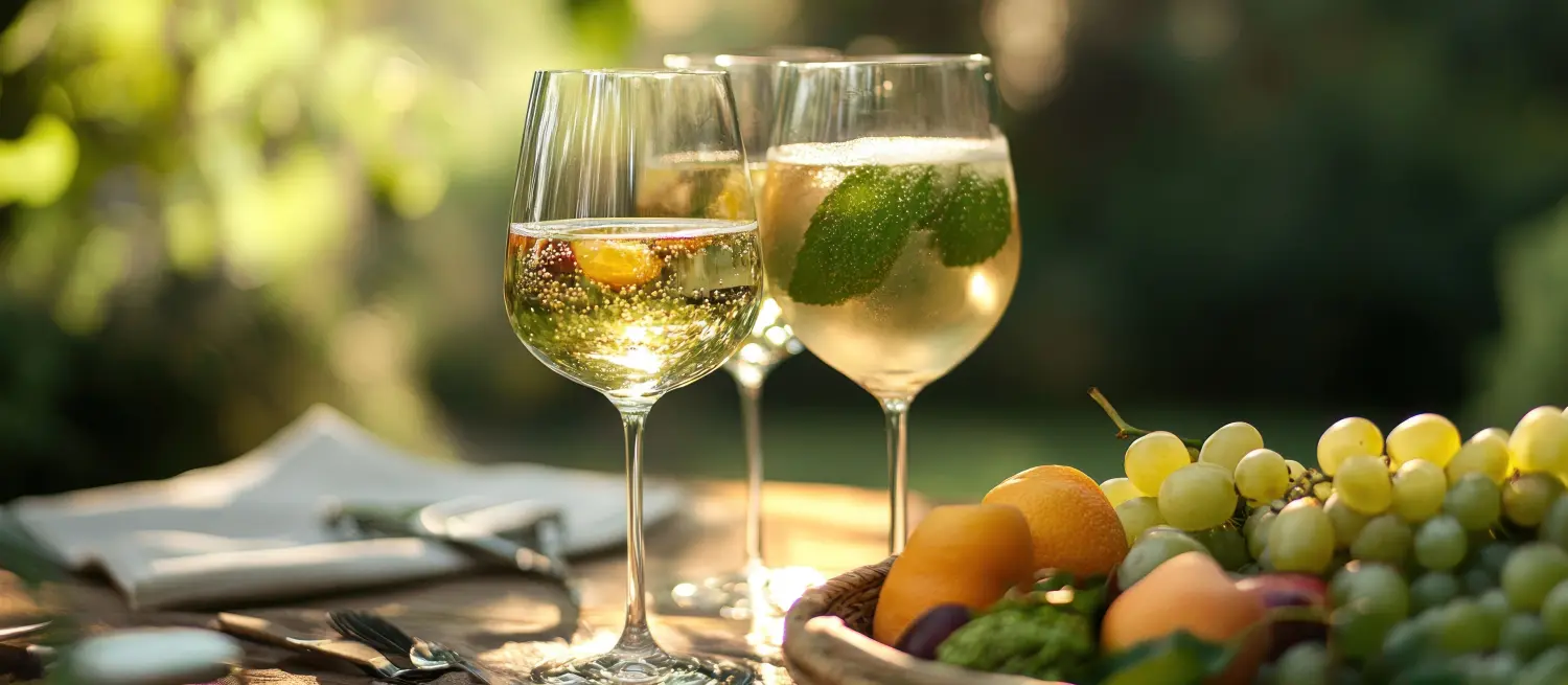 Gedeckter Tisch im Gr&uuml;nen